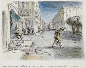 Ardizzone’ s drawing of British troops in Reggio on 3rd September 1943.