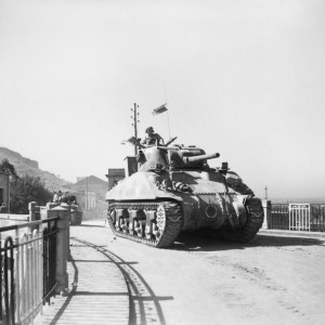 sherman-tank-in-Reggio, 3 September 1943 (Operation Baytown) 